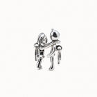 Sterling silver-plated girl and boy key-ring
